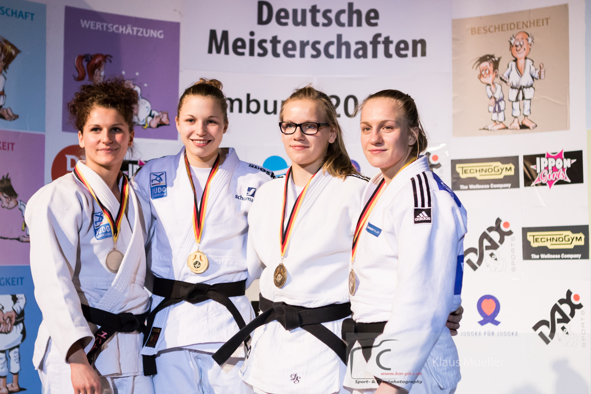 20160124_Hamburg_day2-57kg Johanna Mueller (PSV Olympia Berlin), Theresa Stoll (TSV Muenchen Grosshadern), Anne-Sophie Schmidt (SC Lotos Berlin), Jacqeline Lisson (PSV Olympia Berlin)